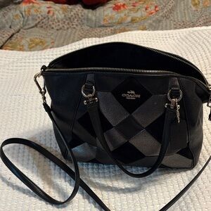 Coach Black Patchwork Leather Shoulder Bag